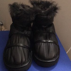 Leather Fur boots by Stuart Weitzman